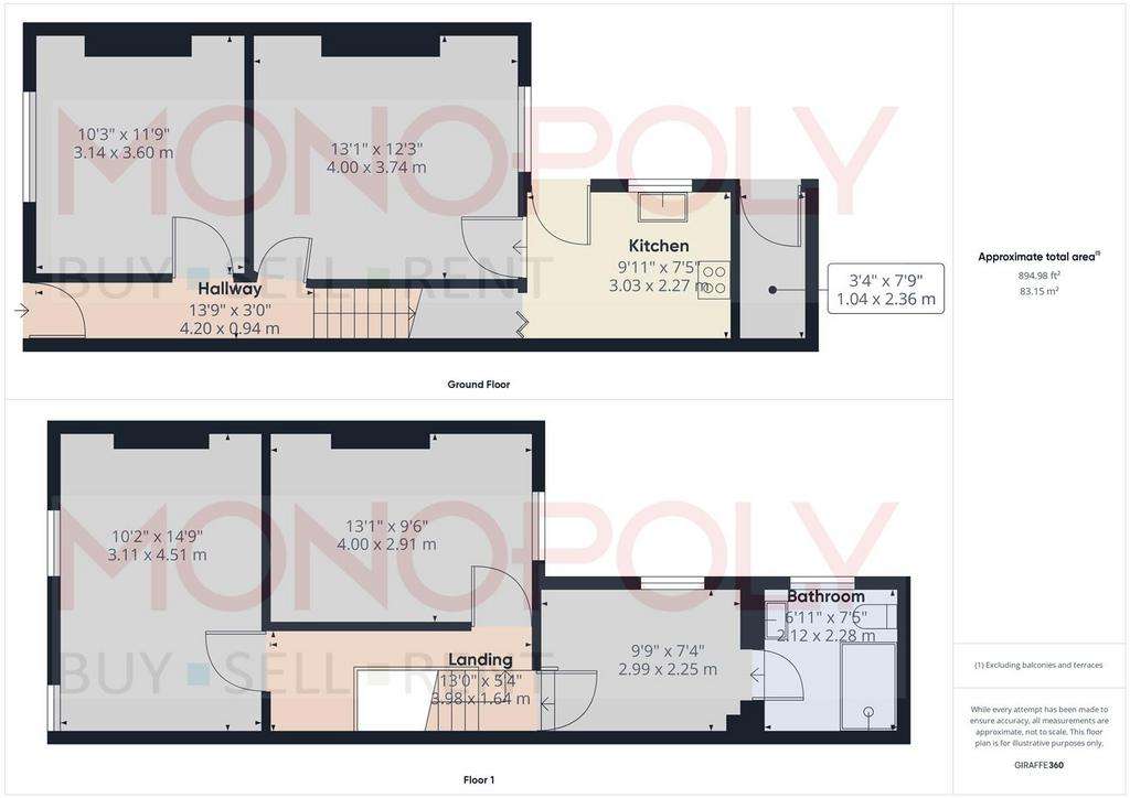 3 bedroom semi-detached house for sale - floorplan