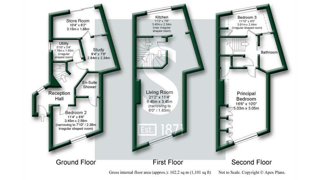 3 bedroom town house for sale - floorplan