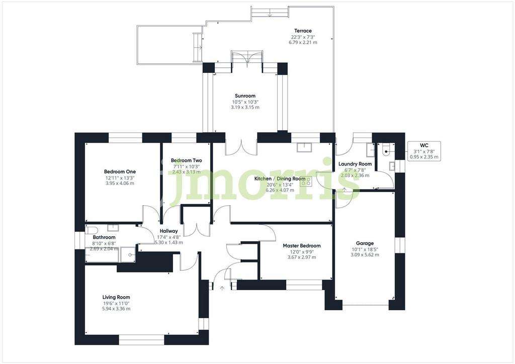 3 bedroom detached bungalow for sale - floorplan