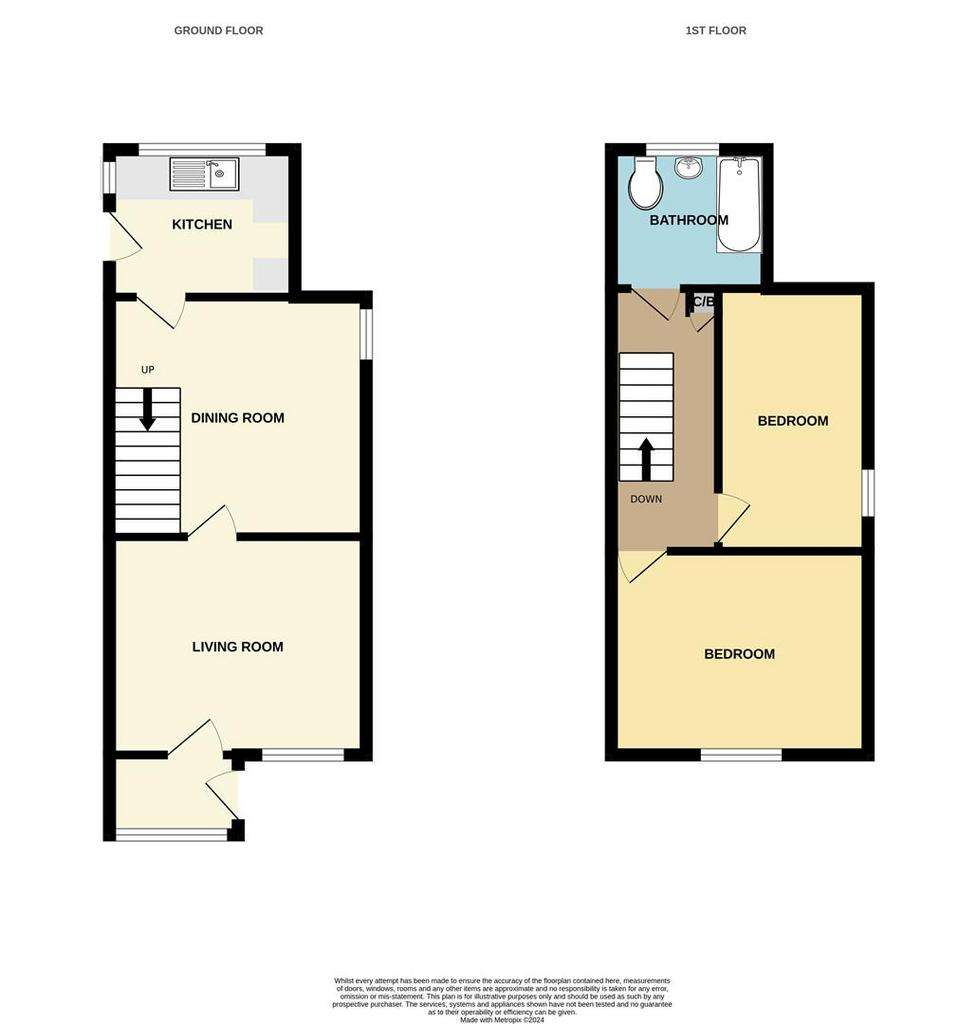 2 bedroom terraced house for sale - floorplan