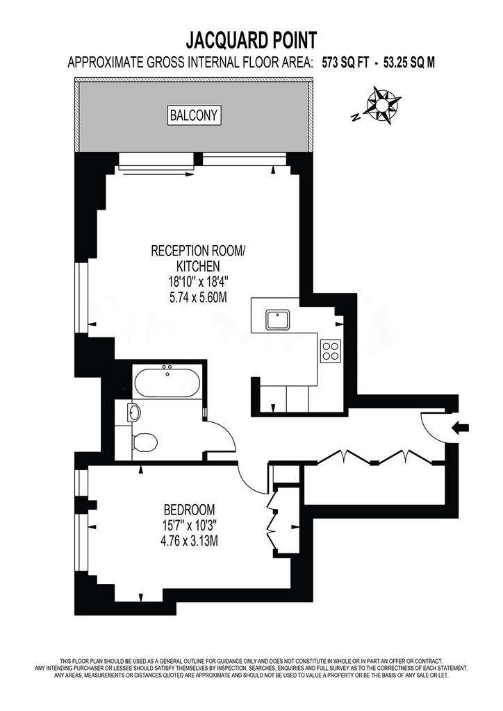 1 bedroom flat to rent - floorplan