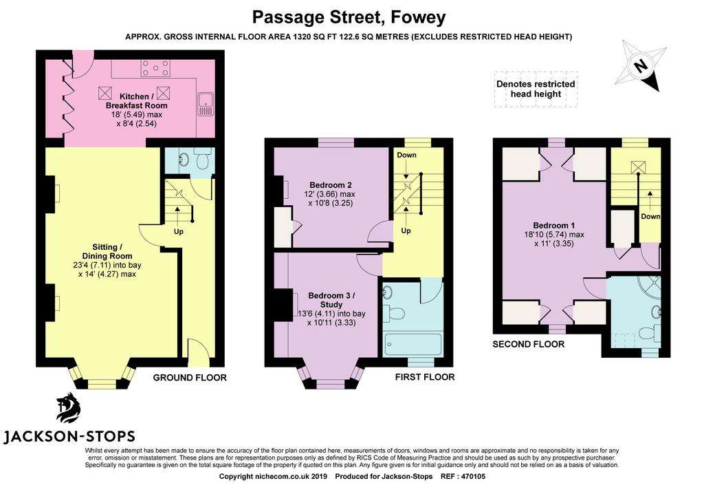 3 bedroom terraced house for sale - floorplan