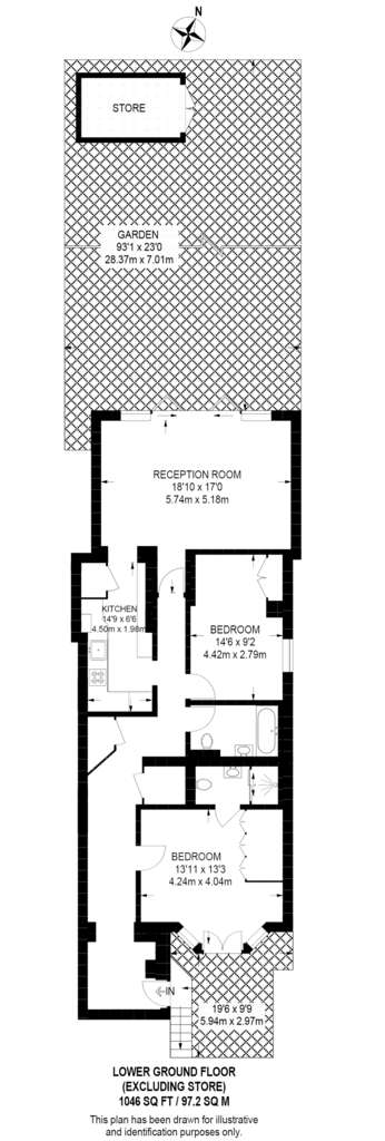 2 bedroom flat to rent - floorplan