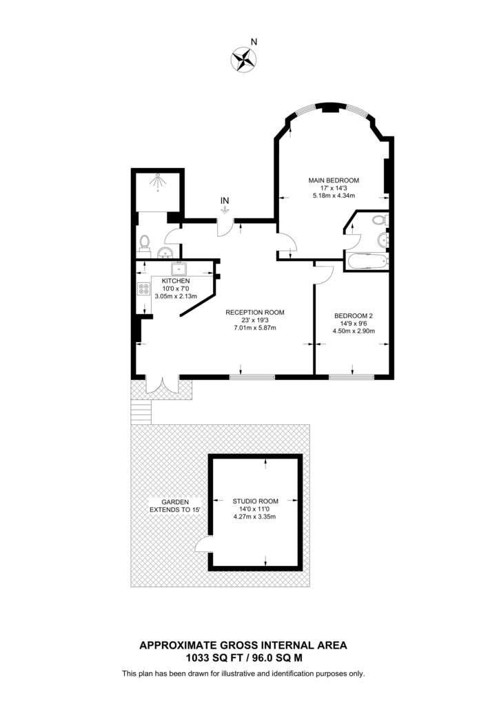 2 bedroom flat to rent - floorplan