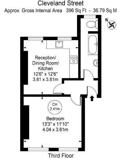 1 bedroom flat to rent - floorplan