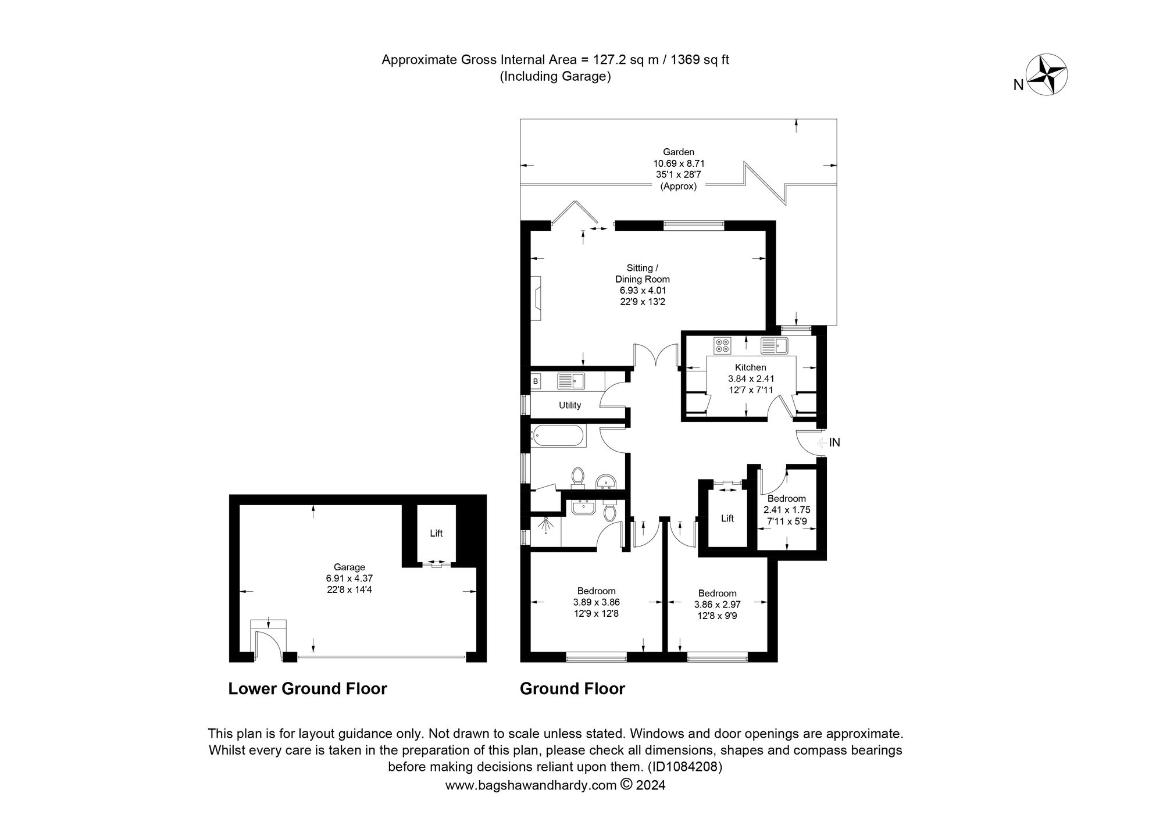 3 bedroom bungalow for sale - floorplan