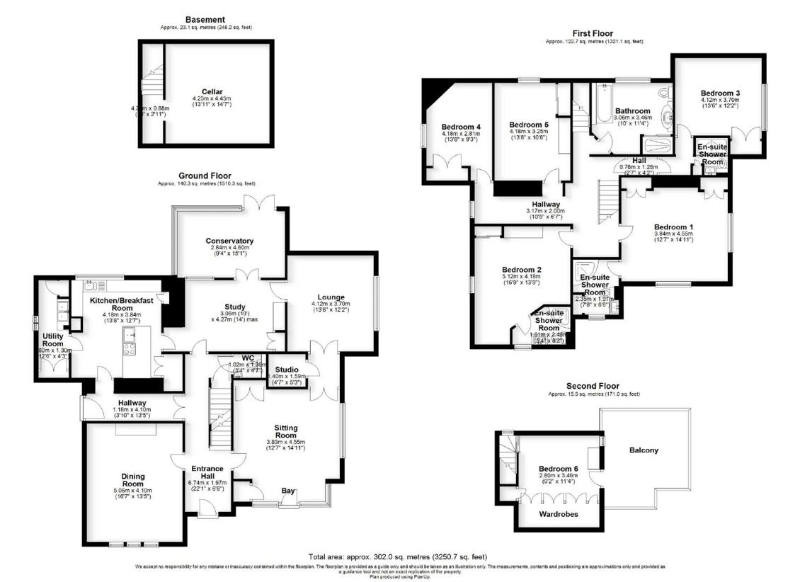 6 bedroom detached house for sale - floorplan