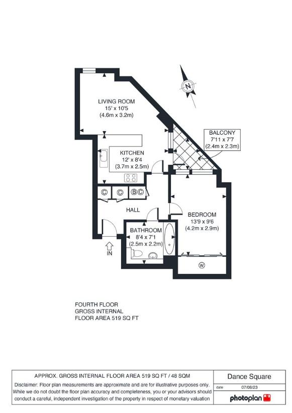 1 bedroom flat for sale - floorplan