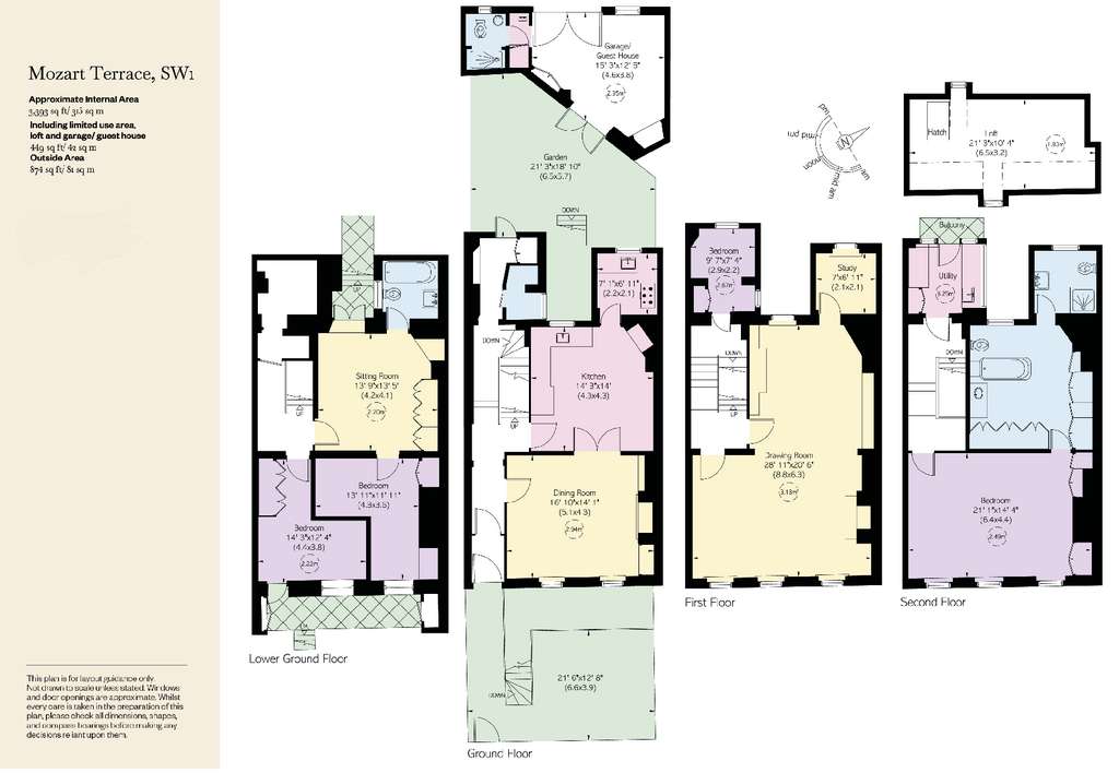 5 bedroom town house for sale - floorplan