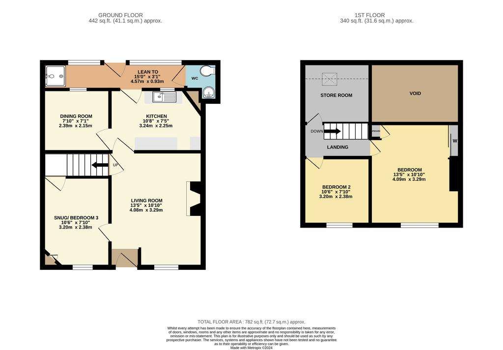 2 bedroom end of terrace house for sale - floorplan