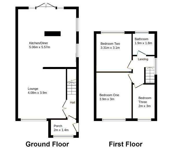 3 bedroom semi-detached house for sale - floorplan