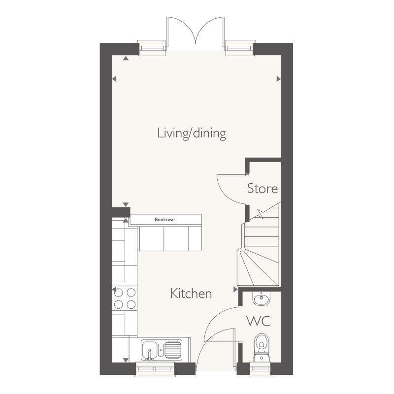 2 bedroom semi-detached house for sale - floorplan