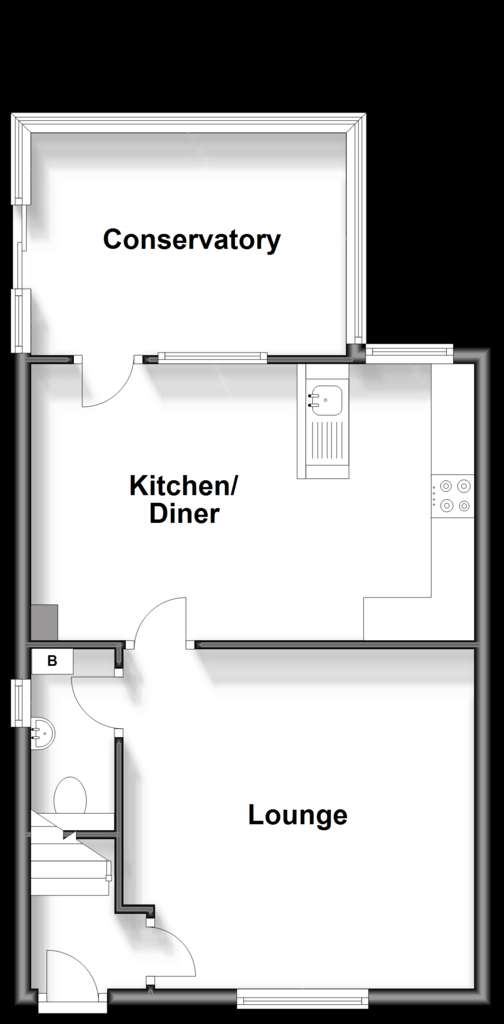 2 bedroom semi-detached house for sale - floorplan