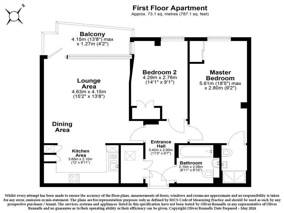 2 bedroom flat for sale - floorplan