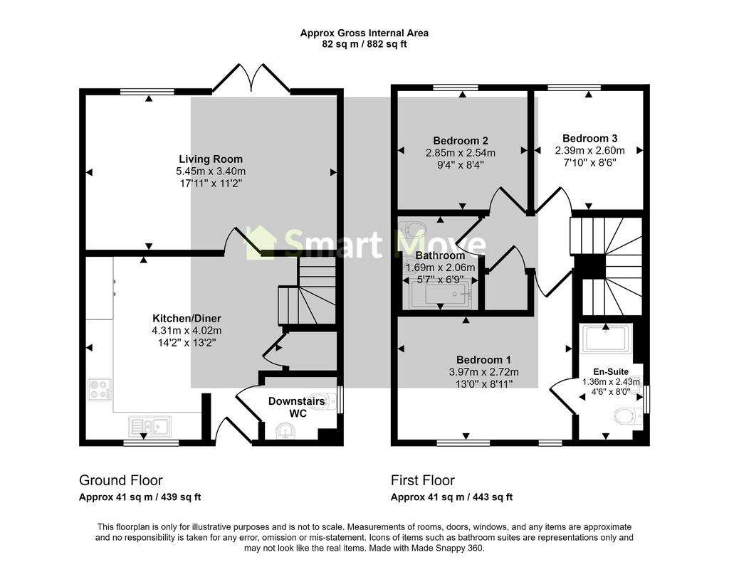 3 bedroom end of terrace house for sale - floorplan