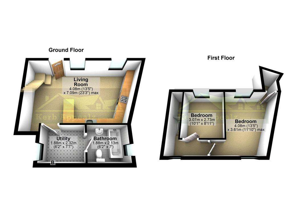 2 bedroom semi-detached house for sale - floorplan