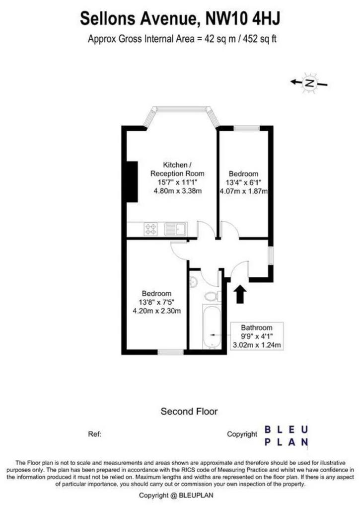 2 bedroom flat for sale - floorplan