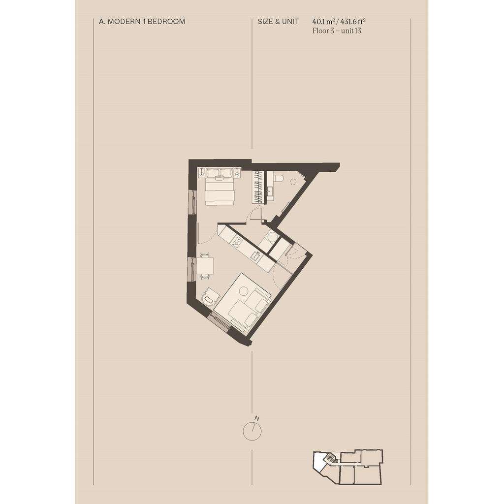 1 bedroom flat for sale - floorplan