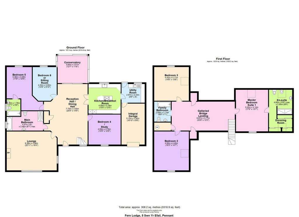 6 bedroom detached bungalow for sale - floorplan