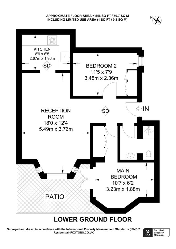 2 bedroom flat to rent - floorplan