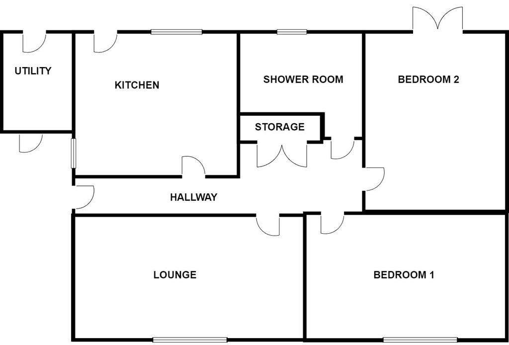 2 bedroom detached bungalow for sale - floorplan