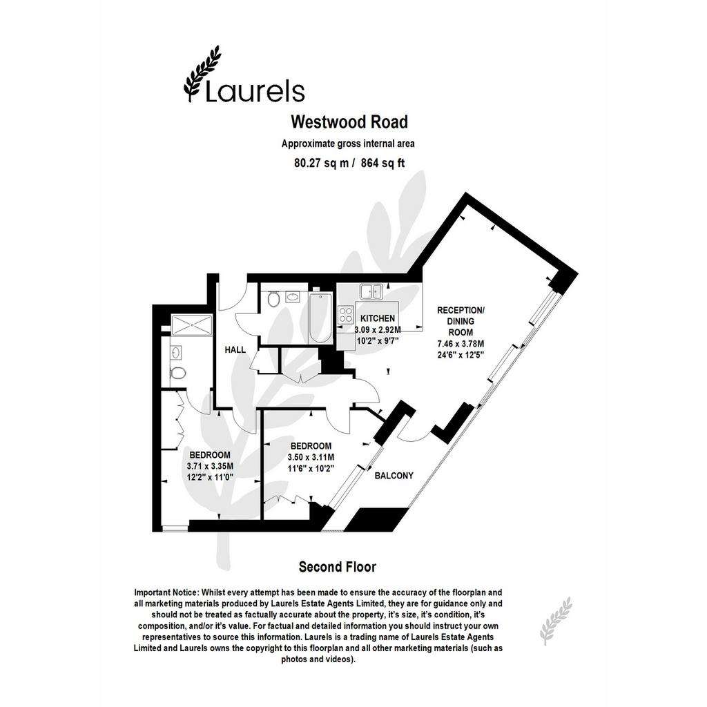 2 bedroom flat for sale - floorplan