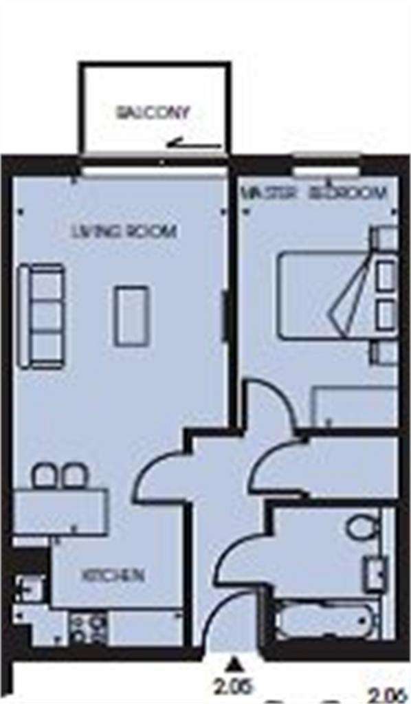 1 bedroom flat to rent - floorplan