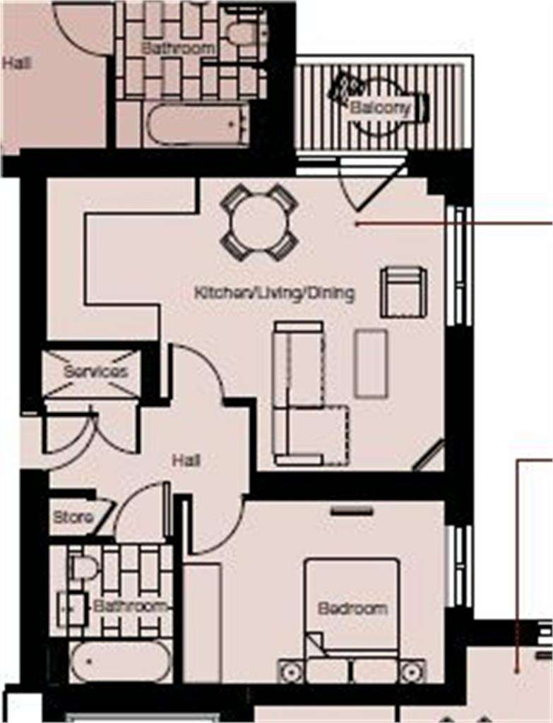 1 bedroom flat to rent - floorplan