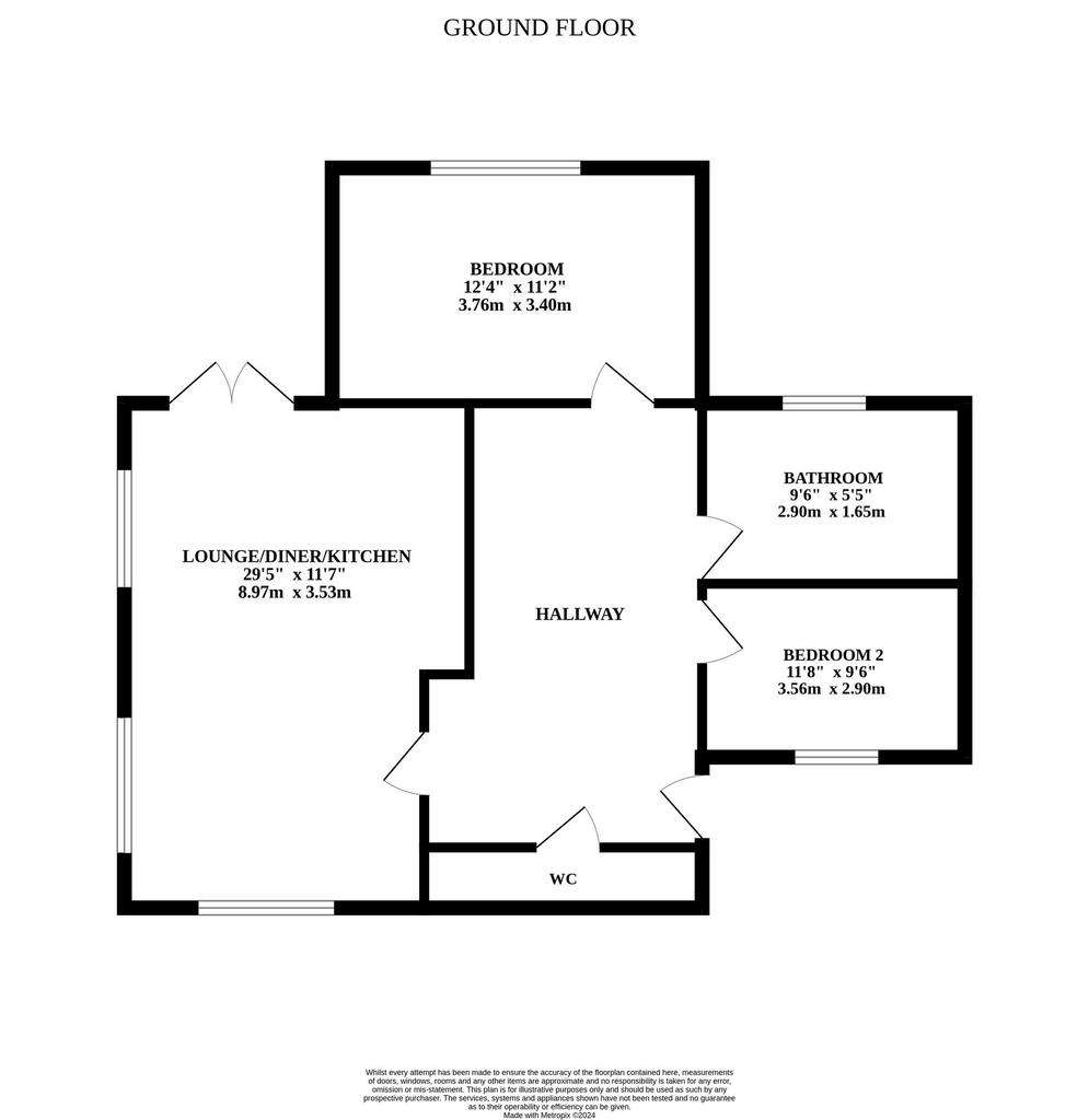 2 bedroom detached bungalow for sale - floorplan