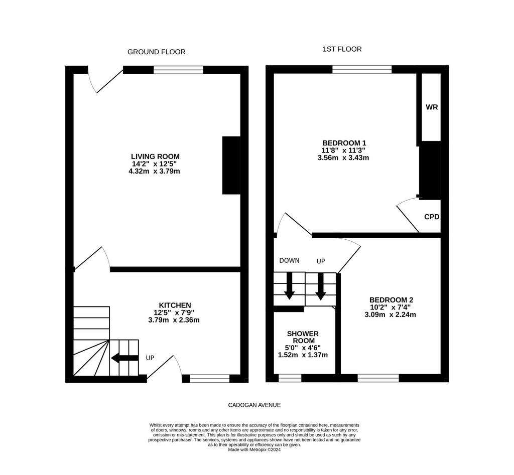 2 bedroom terraced house for sale - floorplan