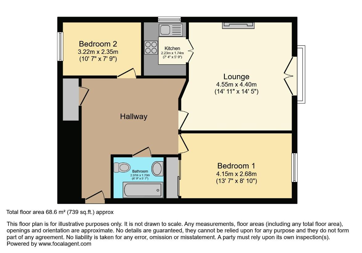 2 bedroom flat for sale - floorplan