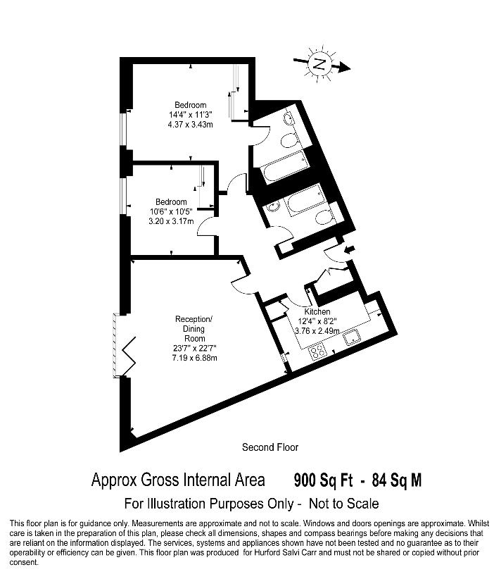 2 bedroom flat for sale - floorplan