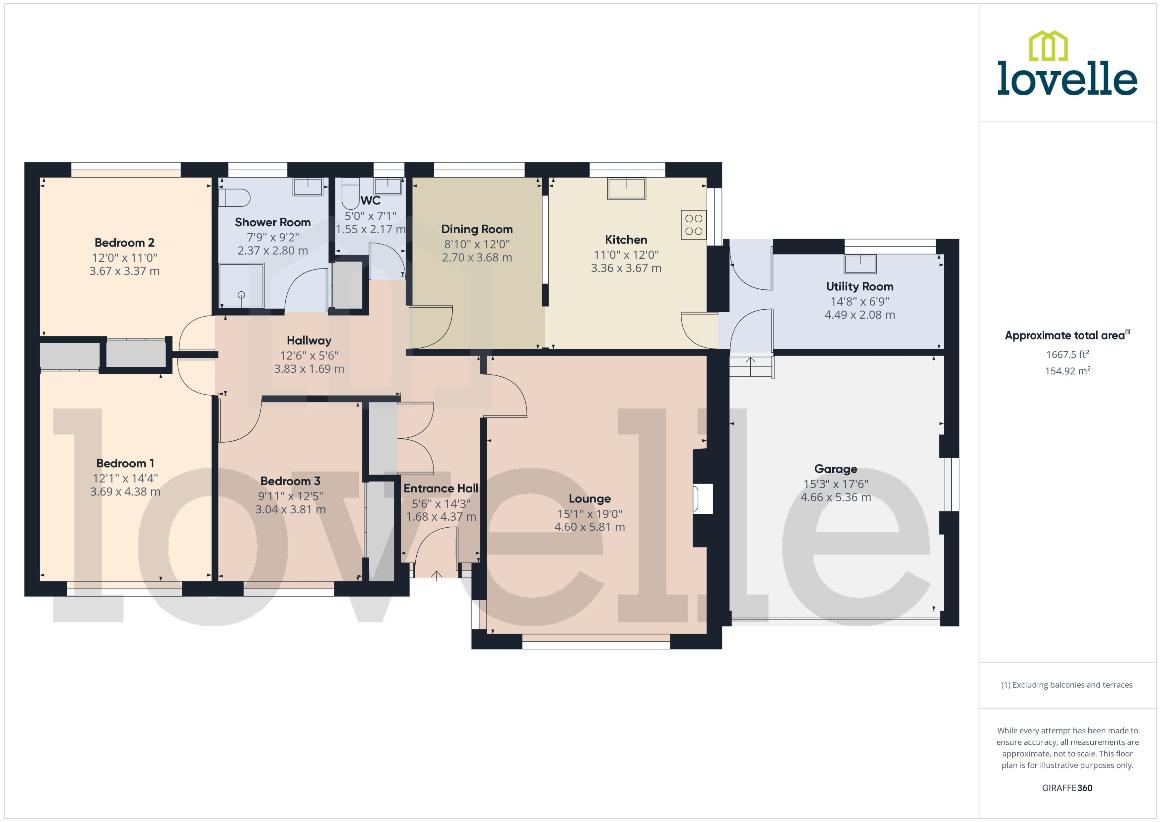 3 bedroom bungalow for sale - floorplan