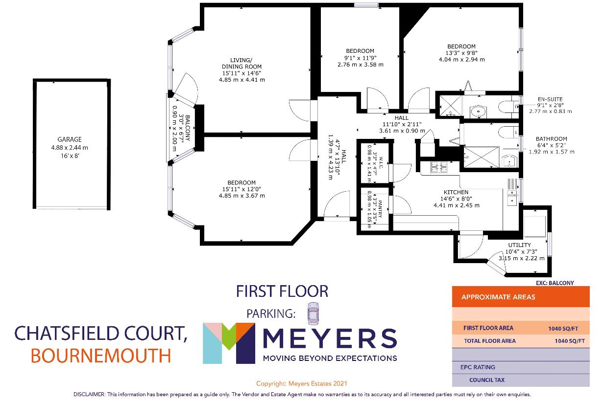 3 bedroom flat for sale - floorplan