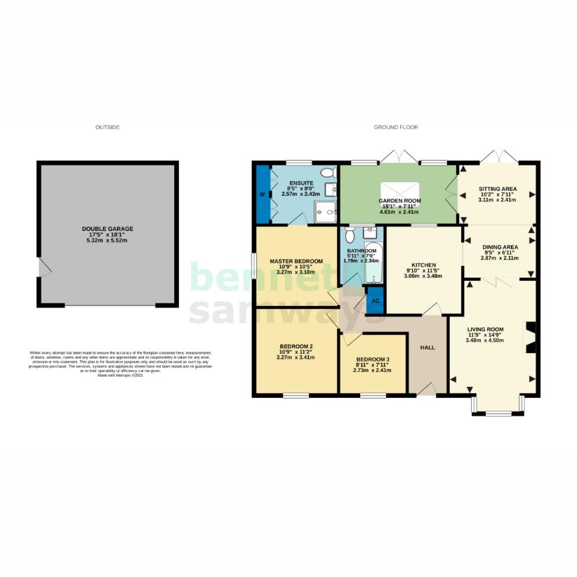 3 bedroom bungalow for sale - floorplan