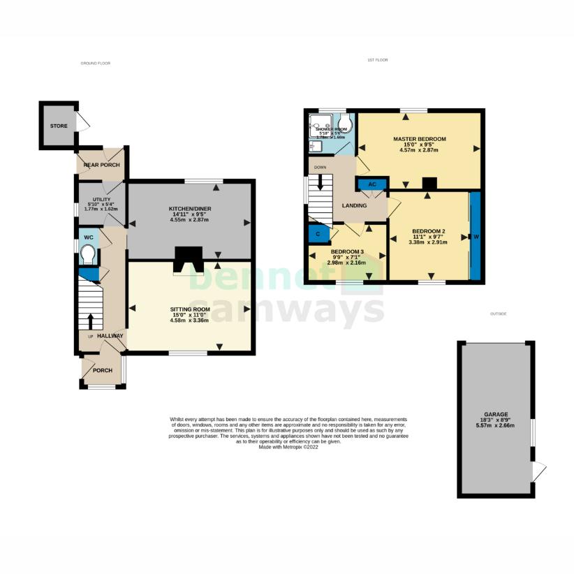 3 bedroom end of terrace house for sale - floorplan