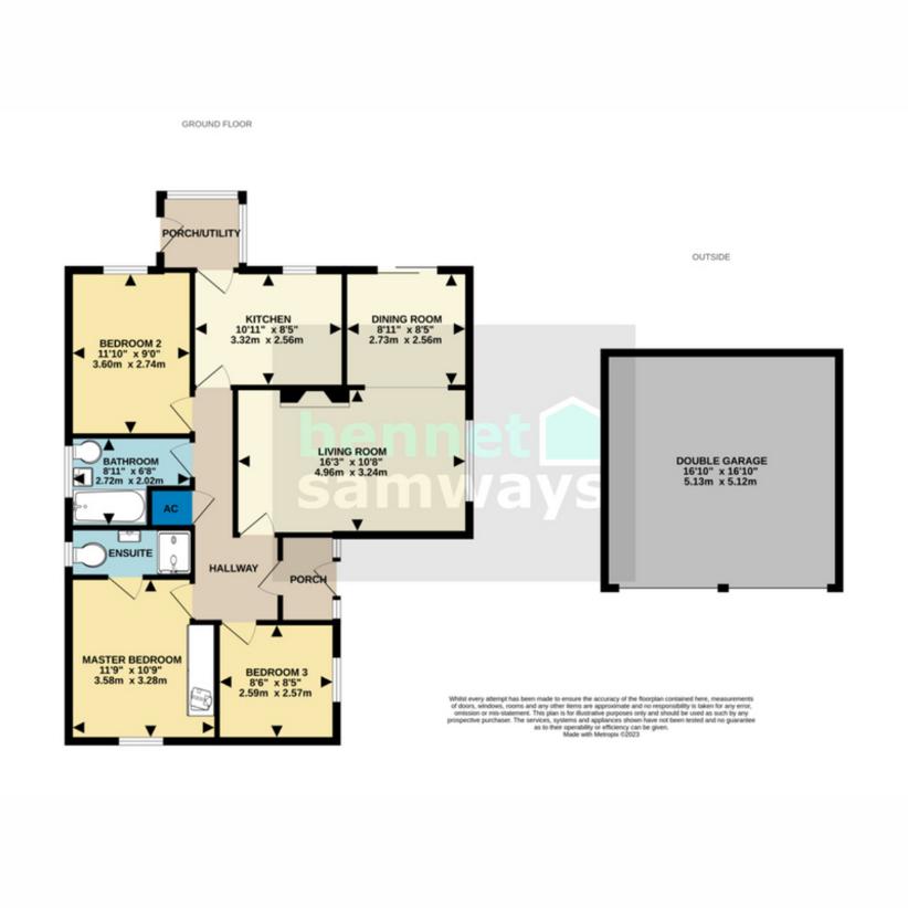 3 bedroom bungalow for sale - floorplan