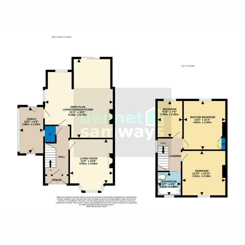 3 bedroom semi-detached house for sale - floorplan