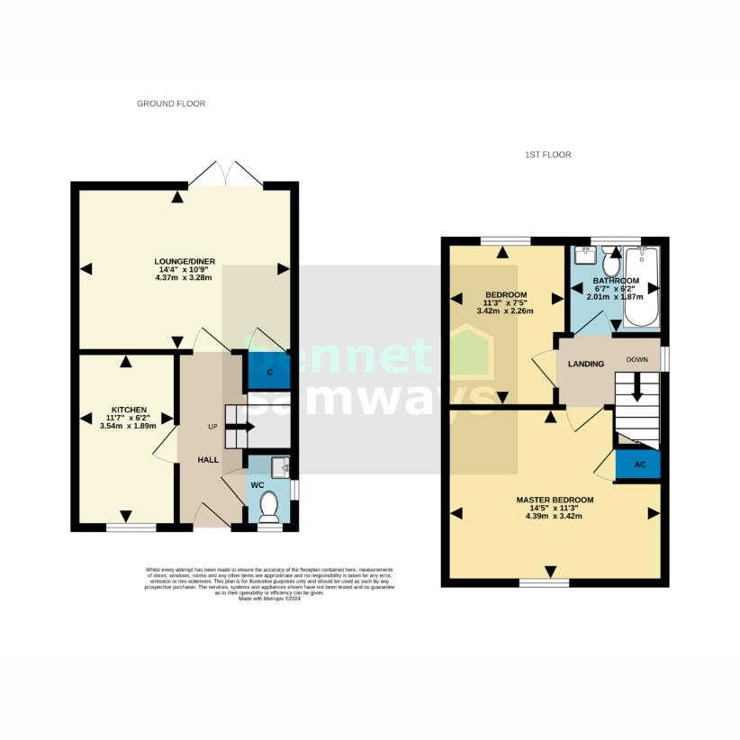 2 bedroom end of terrace house for sale - floorplan