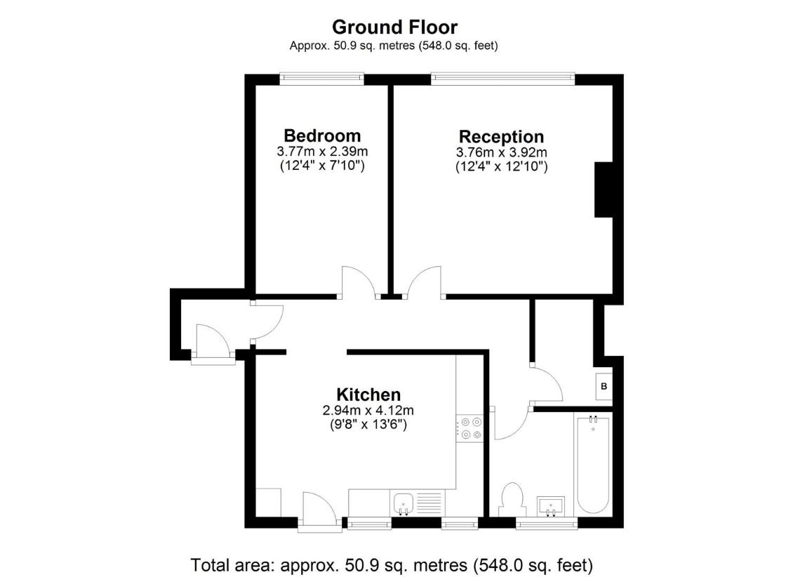 1 bedroom flat for sale - floorplan