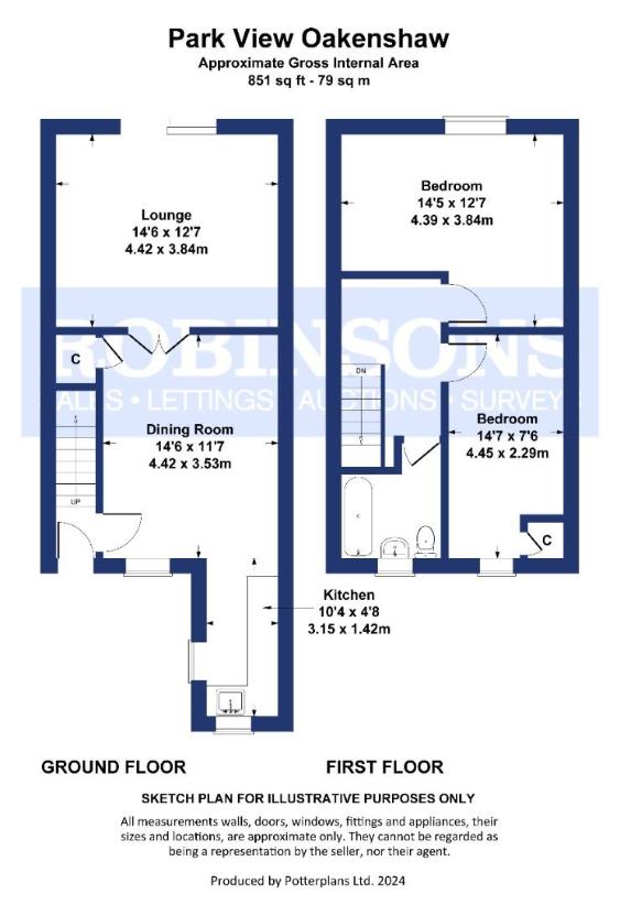 2 bedroom terraced house for sale - floorplan