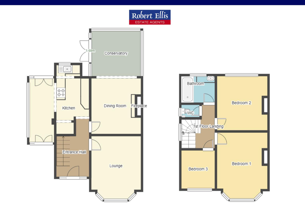 3 bedroom semi-detached house for sale - floorplan