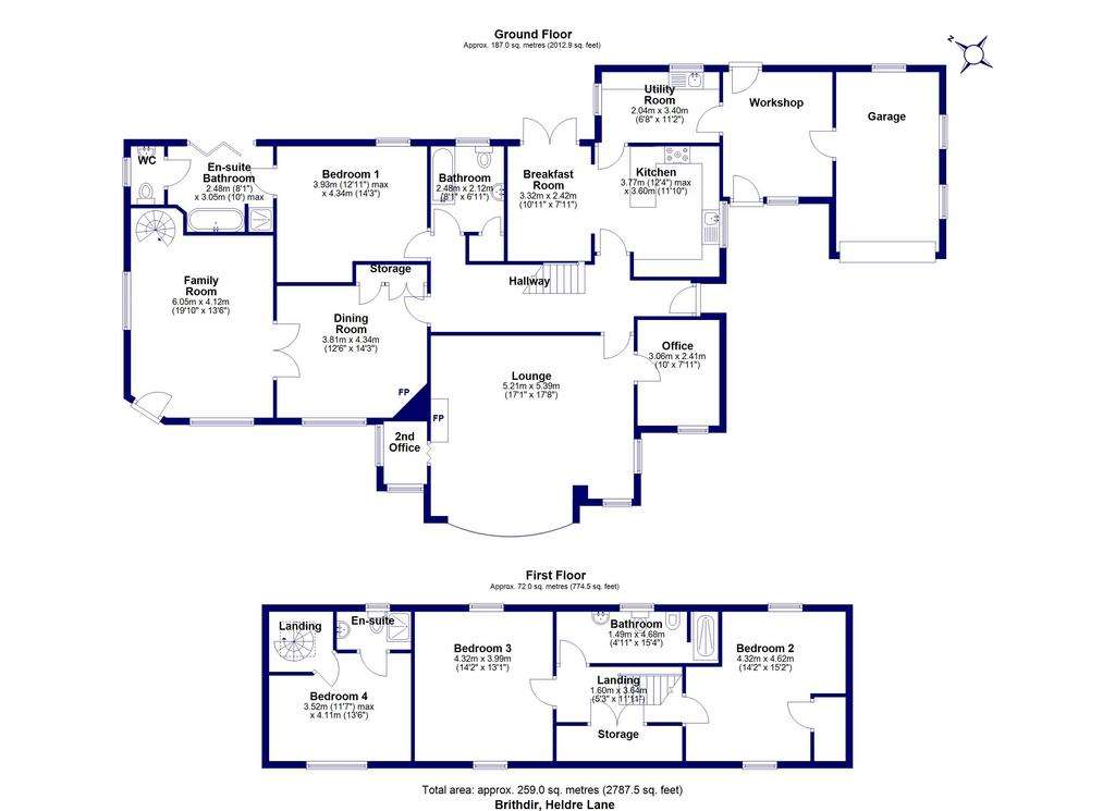 4 bedroom bungalow for sale - floorplan