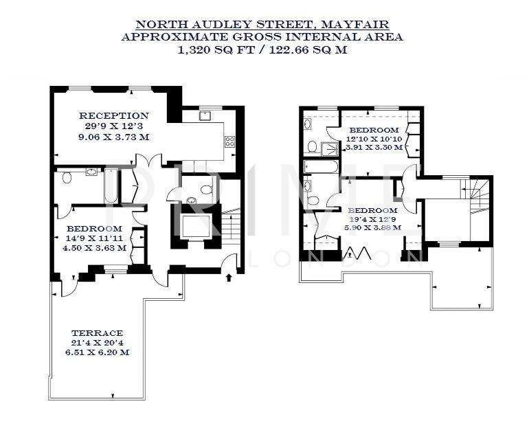 3 bedroom flat to rent - floorplan