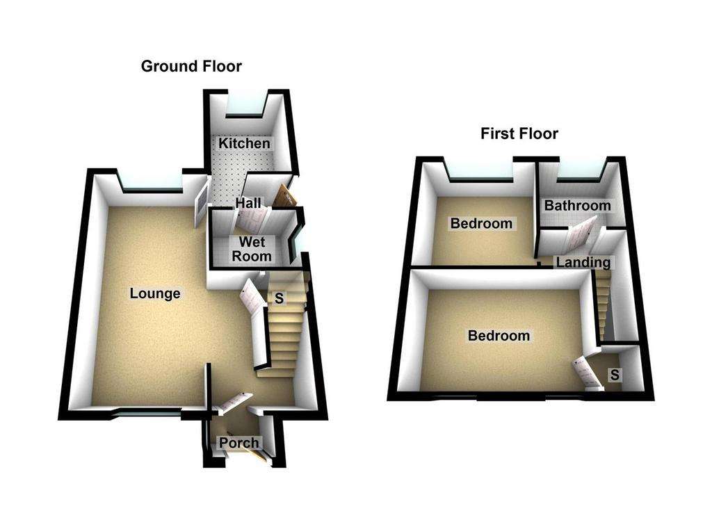 2 bedroom semi-detached house for sale - floorplan