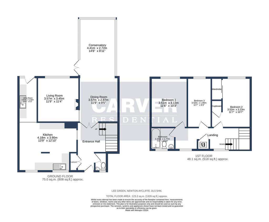 3 bedroom terraced house for sale - floorplan