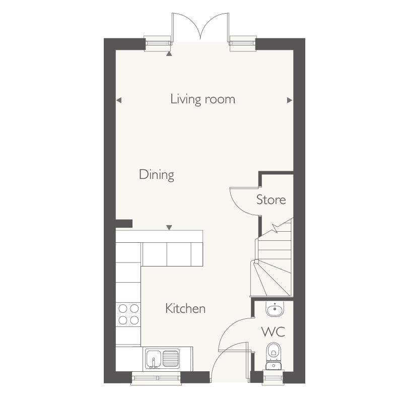 2 bedroom semi-detached house for sale - floorplan