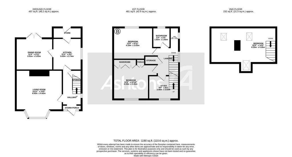 3 bedroom semi-detached house for sale - floorplan