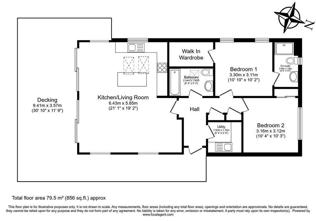 2 bedroom park home for sale - floorplan