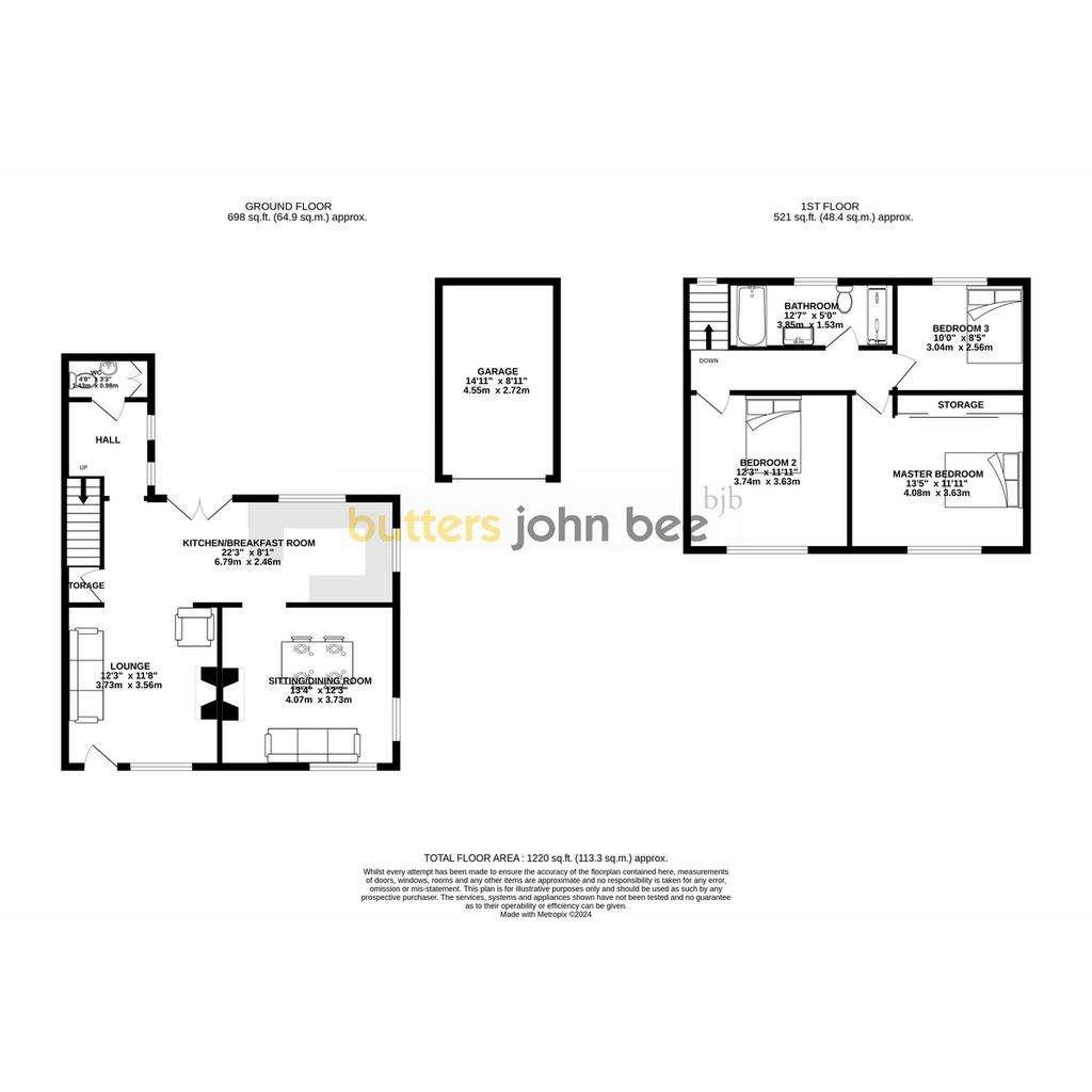 3 bedroom cottage for sale - floorplan